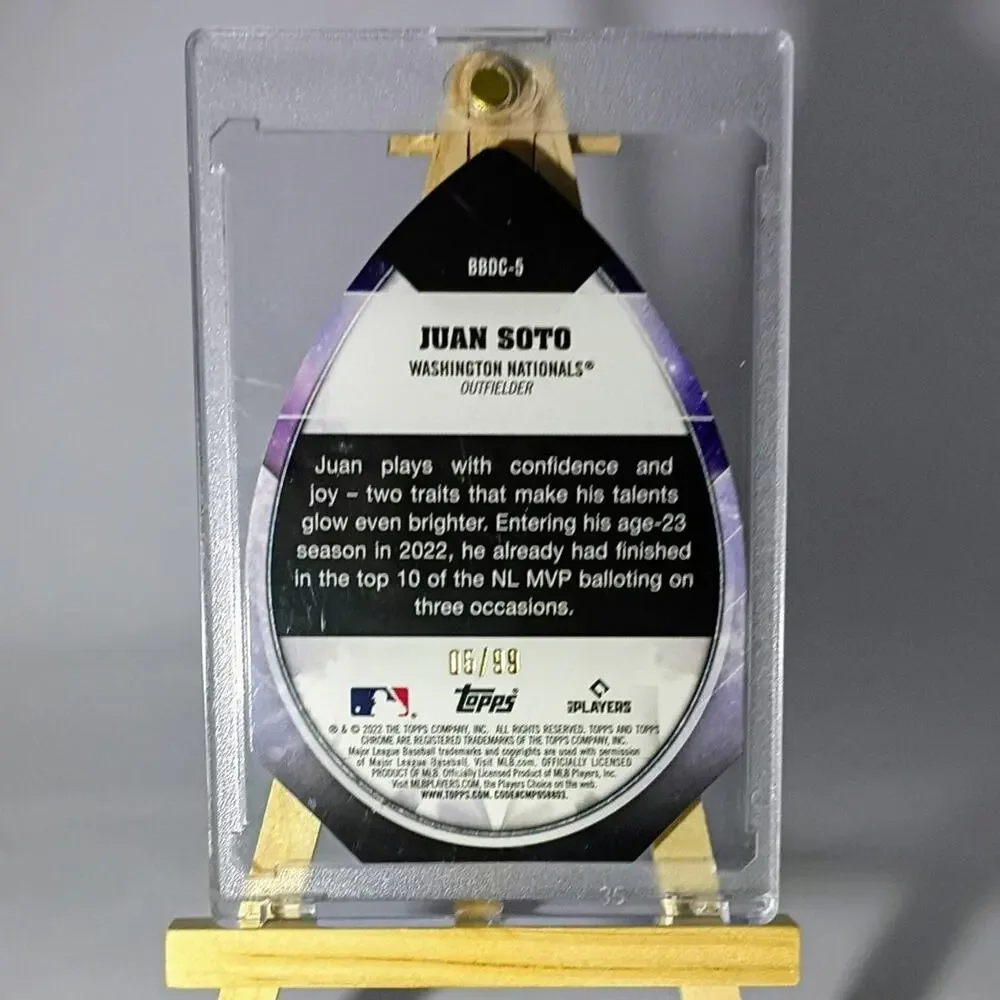 Topps Chrome #BBDC-5 Ben Baller Diamond Die Cut Green Juan Soto SP 05/99 - Picture 6 of 7